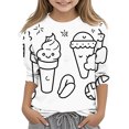 thumbnail image 2 of GaThRRgYP Summer Tops,Womens Summer Tops under $5,Children's Graffiti Printed Sleeve Round Neck Children's Top Hoodie White#9 7 Years, 2 of 5