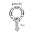 thumbnail image 2 of Uxcell M5 x 10mm Lifting Shoulder Eye Bolt 304 Stainless Steel Lifting Ring Threaded Eyebolt with Nuts and Washers 6Pcs, 2 of 5
