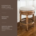 thumbnail image 5 of Maven Lane 26" Pullman Backless Counter Height Stool - Handcrafted Swivel Counter Stool with Weathered Oak Finish and Sand Color Fabric Upholstery - Ideal for Kitchens, Breakfast Bars and Dining Areas, 5 of 8