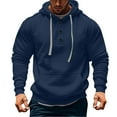 thumbnail image 2 of uikmnh Men Hoodies Men's Lined Pullover Solid Color Hooded Sweatshirt Soft Comfortable Athletic Jacket Long Sleeve Outdoor Casual Wear for Winter Fall Long Hoodie Size:3XL, 2 of 4