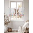 thumbnail image 3 of Bunny Easter Sheer Curtains 45 Inch Length 2 Panels Set Window Treatments, Pink Floral Eggs Farmhouse Checkered Rod Pocket Semi Curtains for Living Room/Bedroom/Kitchen Décor, 104"W x 45"L, 3 of 7