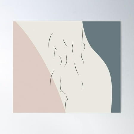 Muted Body // Line Art With Colour Poster Wall Art, Modern Wall Decor For Living Room Bedroom, 8x12 UNFRAMED