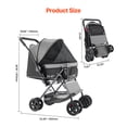 thumbnail image 4 of KFFKFF Animal Buggy, Supports up to 44 lbs, Collapsible Canine Cart, Quad-Wheel Feline Buggy with Ventilated Screens & Switchable Grip, Mobile Animal Transport Buggy with Stopping Mechanism, 4 of 9