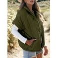 thumbnail image 4 of Quilted Jackets for Women Casual Short Sleeve Zip Up Warm Vests Green S, 4 of 10