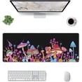 thumbnail image 2 of Trippy Mushroom Gaming Mouse Pad XL, Extended Stitched Edges Mousepad, Large Mouse Mat Desk Pad, Long Non-Slip Rubber Base Mice Pad（31.5x12 Inch）, 2 of 6