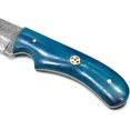 thumbnail image 5 of Bilot 7" Drop Point Damascus Steel Fixed Blade Knife Perfect for Skinning & Hunting with Blue Dyed Bone handle includes Leather Sheath, 5 of 7