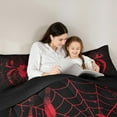 thumbnail image 5 of Feelyou Gothic Spider Teens Queen Comforter Set, Black Red Animal Bedding Sets, Happy Valentine's Day Reversible Bedding Comforter Set, Breathable Home Decor, 3-Piece, 5 of 8