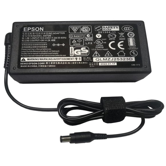 UpBright Adaptateur 24V AC/DC Compatible avec Epson Perfection 3490 3590 4180 4490 V500 V600 V700 3170 J221 J252 V750 V550 640U 1240U 1650 2480 2580 P60 TM-P80 Workforce DS-510 GT-S50 A291B A171E A311B