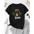 thumbnail image 2 of T-Shirt de Sport Décontracté Simple à Col Rond et Manches Courtes pour Femmes avec Motif d'Ours Anglais Créatif Imprimé, Haut d'Été Confortable pour les Vacances. Fête des Pères, Fête des Mères, Nouvel An, Fête du Printemps, 2 of 7