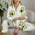 thumbnail image 6 of Uemuo Avocado of a Hear Pattern Womens Pajama Sets,PJ Set for Women,Pajamas for Women Logo,Long Sleeve Pajama Set for Women,Soft Long Sleeve Top With Pants-X-Large, 6 of 9