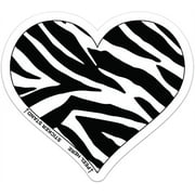 Zebra Animal Print Heart car bumper sticker 4" x 4"