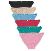 Jo & Bette Womens String Bikini Panties, Cotton Thong Underwear, 6-pack, Soft 38-39 Hips