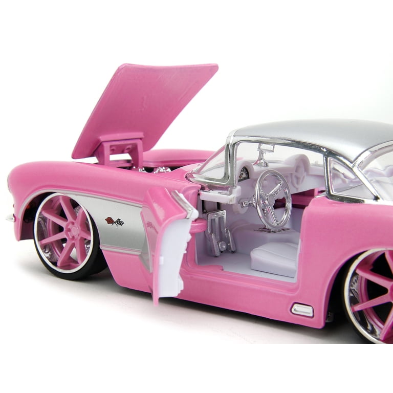 1957 Chevrolet Corvette Pink Metallic with Silver Top and White