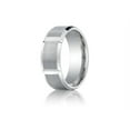 thumbnail image 2 of Benchmark� 8mm Comfort-fit Satin-finished Grooves Carved Design Wedding Band Ring, 2 of 9