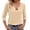 Beige, variant on Women's Casual Loose Fit 3/4 Sleeve Solid Color T Shirt Comfortable Basic Top For Daily Wear Outfits Tech Shirt