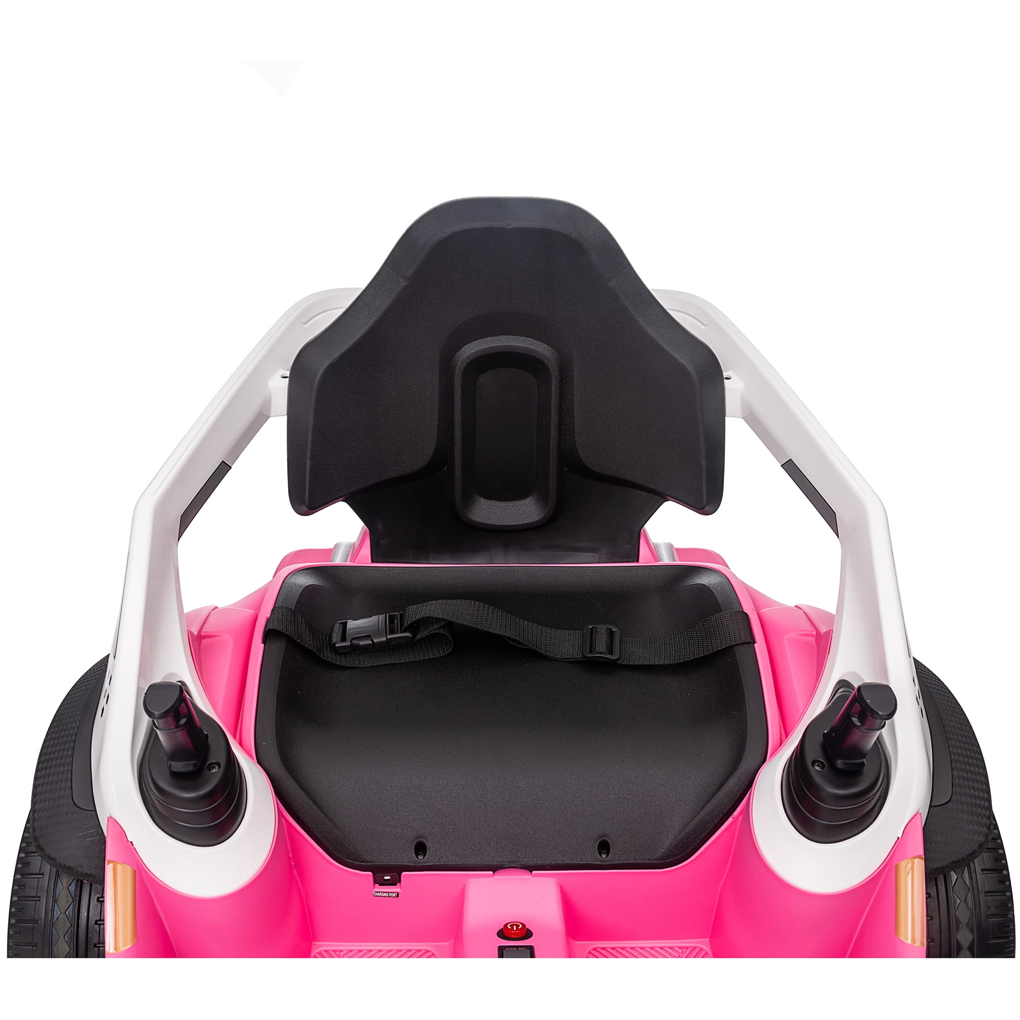 Jorfly 24V Kids Electric Bumper Car, Crazy Bumper Ride on Toys for Kids Teen 3+ , 200w Motors, EVA Tires, 5 MPH-Pink