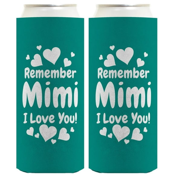Gifts For Mimi Gifts For Grandma Remember Mimi I Love You 2-Pack Ultra Slim Can Thermocoolers