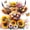 Sunflower Cow, variant on 5D DIY Highland Cow Diamond Art Kits for Adults-Full Drill Round Sunflowers Diamond Painting Kits for Beginners-Diamond Dots Paint by Numbers Kit for Home Wall Art Decor