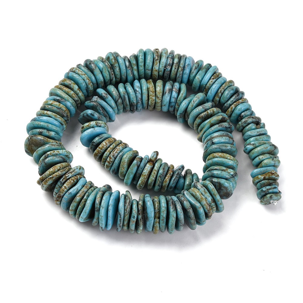 2strands Graduated Turquoise Beads Strands Dyed Nuggets Light Sky Blue 7~20x7~15x3~5mm Hole: 1.2mm about 118~119pcs/strand 15.75~15.87''(40~40.3cm)