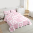 thumbnail image 3 of Homewish Cartoon Pink Flowers 2pcs Bedding Comforter Set for Female Men Teens,Retro Vintage Floral Twin Comforter Sets,Geometric Grid Buffalo Breathable Bedding Set,Microfiber Bedroom Decor, 3 of 8