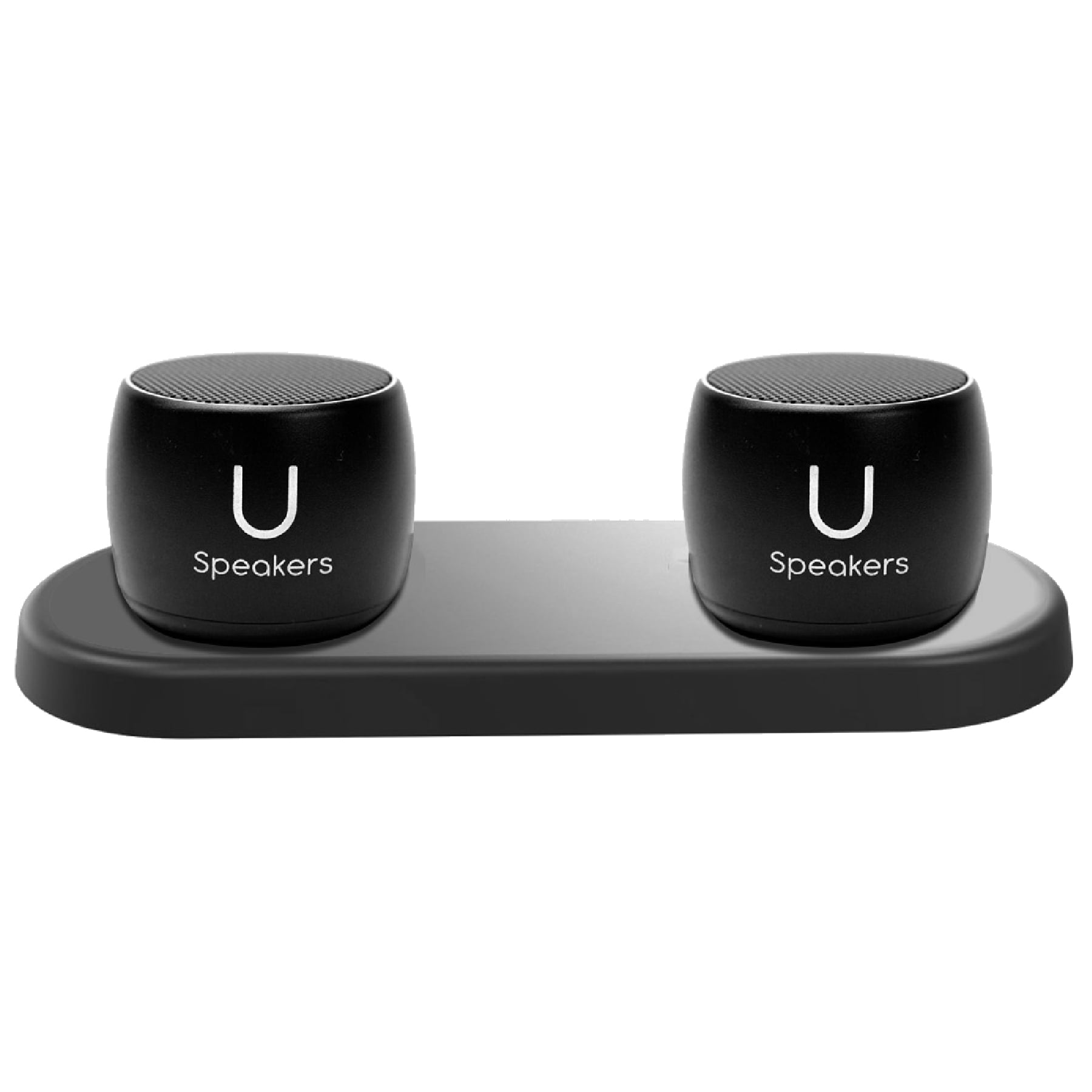 Fashionit U Speakers Bluetooth Pro Speakers & Charging Tray Travel Home Office Bundle with Black Wireless Mouse X3000 G2, & Coordinating Gel Mouse Pad, for Modern Workspace