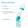 thumbnail image 6 of Evenflo Vented + BPA-Free Plastic Angled Bottles - 9oz, Teal,Gray.Blue, 6ct, 6 of 7