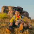thumbnail image 2 of Kids Girls Boys Cowboy Hats Wide Brim Western Cowgirl Hat with Adjustable Strap Felt Fedora Hat Costume Accessories, 2 of 7