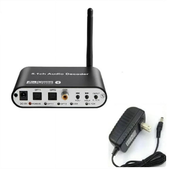 Digital 5.1 Audio Decoder DTS/AC3 Audio Converter Gear LPCM to 5.1 Analog Sound Audio Adapter Amplifier(B) US Plug