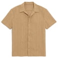 thumbnail image 2 of Iceglad Men's Casual Button Down Shirts Short Sleeve Shirts Vacation Beach Summer Hollow Out Tops, 2 of 8