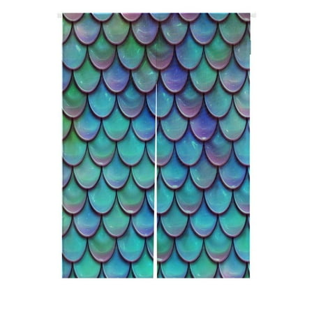 GCKG Fish Scales Purple Blue Doorway Curtain Japanese Noren Curtains Door Curtain Entrance Curtain Size 85x120cm