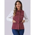 thumbnail image 2 of DARING DIVA Women's Rustic Button Up Utility Anorak Cargo Vest M Burgundy, 2 of 6