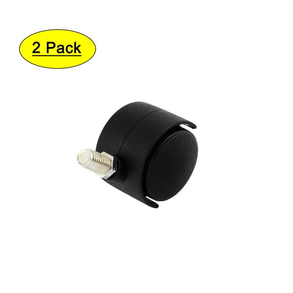 Unique Bargains Office Chair 10mm Thread Stem 1.5 " Dia Dual Wheels Swivel Caster 2Pcs Black