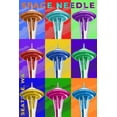 thumbnail image 4 of Seattle, Washington - Space Needle Pop Art - Lantern Press Artwork (24x36 Giclee Art Print, Gallery Framed, Black Wood), 4 of 4