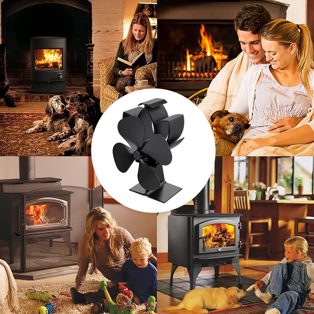 TureClos 4-Blade Heat Powered Stove Fan Silent Operation Fireplace Fan Heat  Circulation Thermal Stove Fans for Wood/Log Burner/Fireplace - Walmart.com