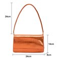 thumbnail image 2 of Spring new fashion one-shoulder underarm bag small fashion bag PU underarm bag-orange-red, 2 of 5