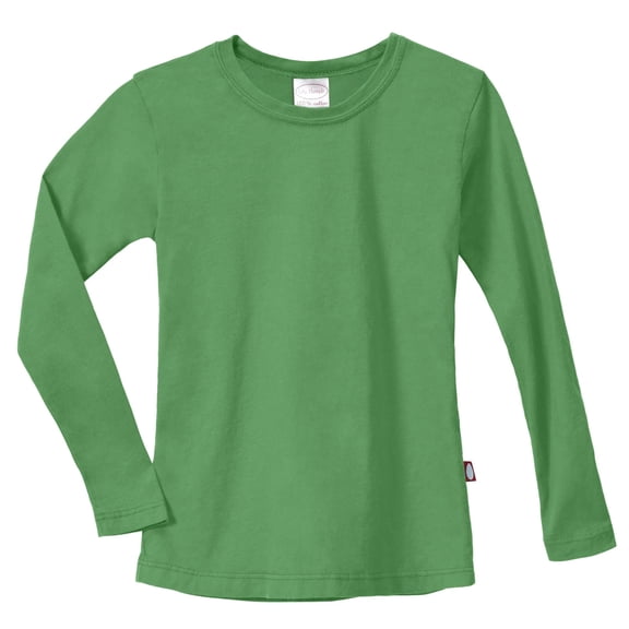 Made in USA Girls Soft Cotton Jersey Long Sleeve Tee | Elf Green