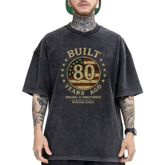 Retro Original Womens Graphic Tee Shirt Unrestored 80 Year Anniversary Tops Black S-2XL Plus Size