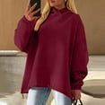 thumbnail image 4 of UAMVSH Womens Oversized Hoodies Loose Drop Shoulder Hooded Sweatshirt Casual Adjustable Hem Pullover Tops Fall Winter Outfits, 4 of 5