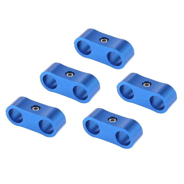 Unique Bargains 5 Pcs AN6 Hose Fuel Line Separator Clamp Blue
