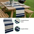 thumbnail image 5 of Navy Blue Khaki Striped Table Runner - 120 Inch Long, Kitchen Dining Table Runner Dresser Scarves, Modern Minimalist Ombre Lines Farmhouse Decor for Coffee Tables Wedding Party Banquet, 5 of 8