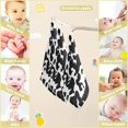 thumbnail image 3 of Cow Print Baby Muslin Washcloths Soft Absorbent Face Towel, 3 PCSBlack and White Burp Cloths Cotton Bath Wipes Infant Wash Cloth for Newborn Boys Girls 12x12 inches, 3 of 7