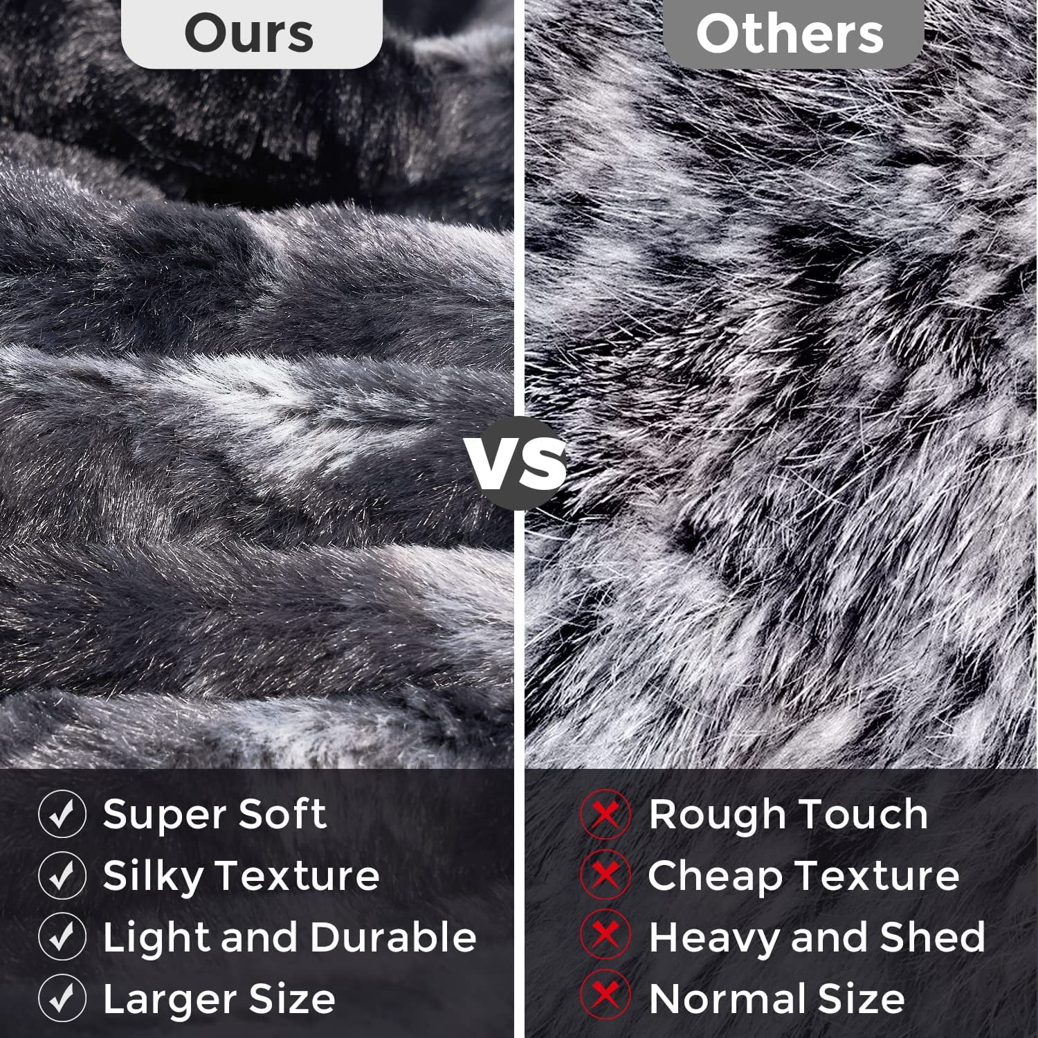 Sanmadrola Throw Blanket 50''x60'' Luxury Faux Fur Plush Sherpa Extra Soft Fuzzy Fluffy Comfy Warm Blankets for Couch Sofa Bed Winter Large Black