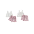 thumbnail image 2 of Loicainy Baby Toddler Girl 2 Piece Clothes 6 12 18 24 Months 2T 3T 4T Solid Color Eyelet Sleeveless Square Neck Tops and Shorts Outfits Set, 2 of 9