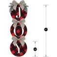 thumbnail image 4 of Decoraciones navideñas – Letrero de alegría – Corona a cuadros de búfalo para puerta de entrada – Decoración rústica de madera de arpillera para el hogar, ventana, pared, granja, Indoo, 4 of 5