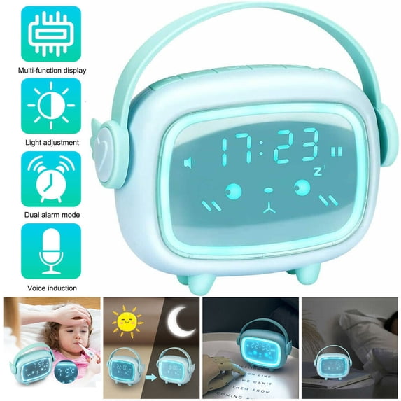Levang Kids Alarm Clock Blue for Boys Bedroom Ok to Wake,Children's Sleep Trainer,Wake Up Light & Night Light