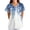 Blue, variant on Women's V-Neck Floral Print Scrubs Top Lightweight Medical Uniform Tops with Pockets Comfortable Nursing Short Sleeve Tunic Loose Blouse Work Shirts