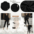 thumbnail image 3 of Women Double Breasted Blazer Set Formal 2 Piece Pants Outfits Long Sleeve Bussines Suit Set for Work Office, 3 of 5