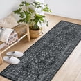 thumbnail image 5 of Area Rugs for Living Room Bedroom, Large Washable Rug, Vintage Floral Boho Non Slip & Low Pile Carpet Indoor Dining Room and Kids Room Black 10 * 13 ft, 5 of 9