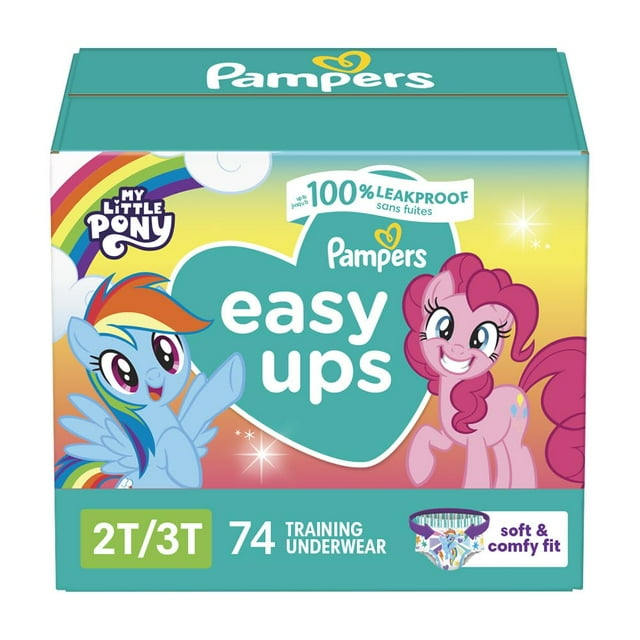 Pantalones de entrenamiento Pampers Easy Ups My Little Pony 2T-3T 74Ct
