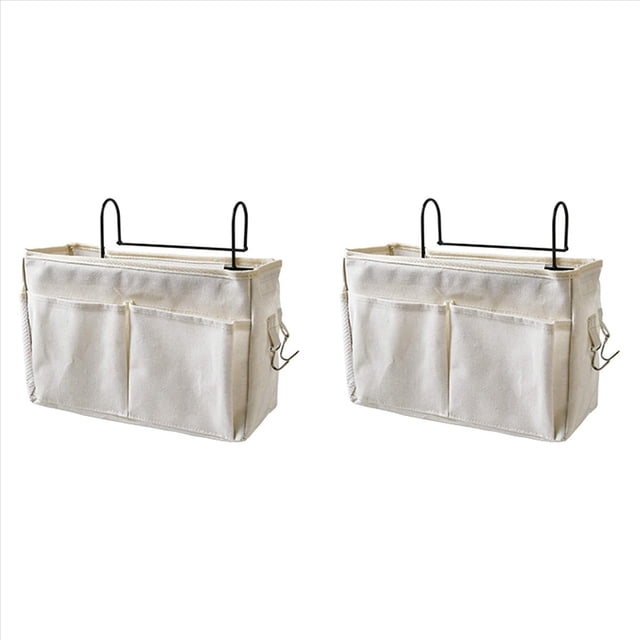 2X Bolsa de Almacenamiento de Bolsillo para Colgar Junto una la Cama Soporte Organizador de Cajita de Almacenamiento Junto una la Cama para Cabeceros Literas Dormitorios,
